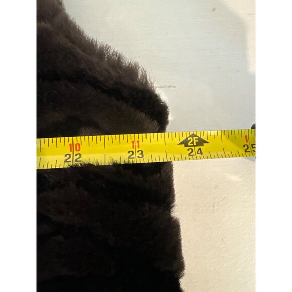 Nana Creations Womens Faux Fur Vest Sz M Brown Striped LongLine Pockets MobWife - Picture 6 of 8